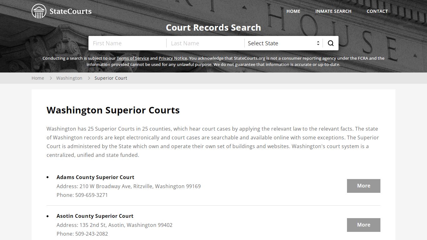 Washington Superior Courts - StateCourts